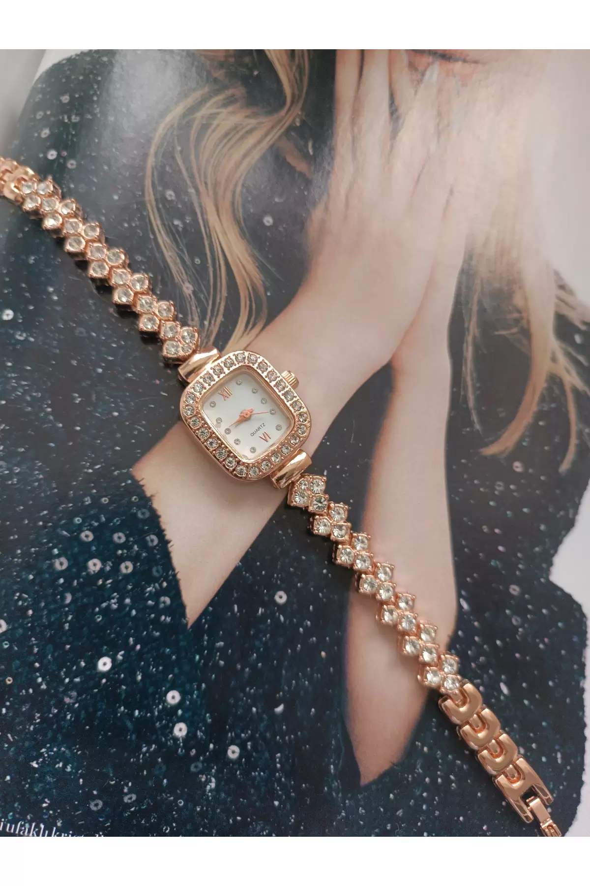 Newjersey Rosegold Taşlı Minimal Kadın Kol Saati