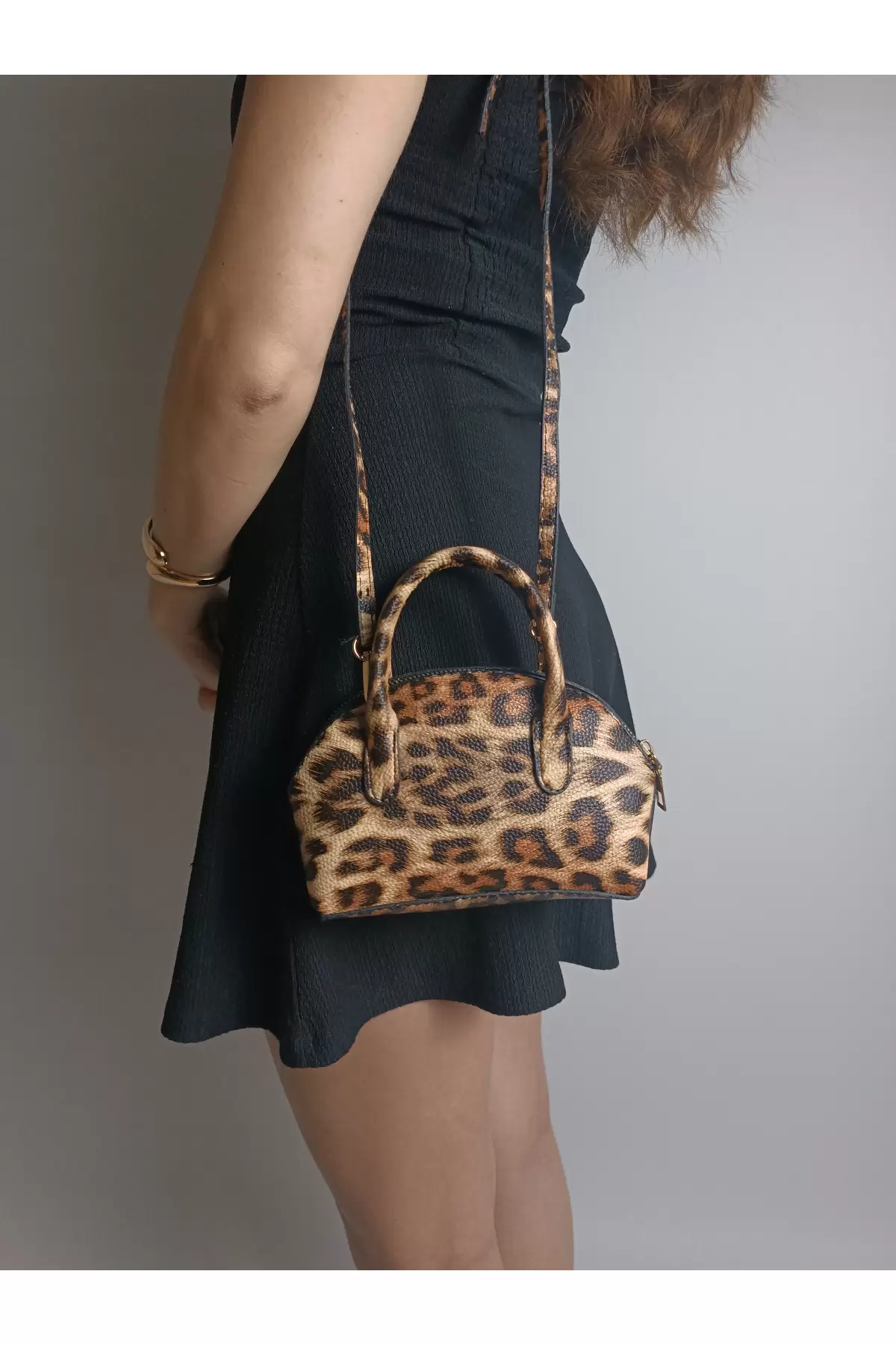 Sapphire Leopard Brown Mini Womens Hand and Shoulder Bag