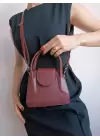 Adler Claret Red Covered Mini Womens Hand and Shoulder Bag
