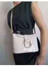 Amy Cream Patent Leather Box Form Womens Shoulder Bag with Buckle Accessories