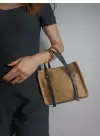 Asya Siyah Kadın Hasır Örgülü Tokalı El Ve Omuz Çantası