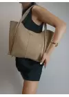 Clementine Vizon Tote Kadın Fermuarlı Omuz Çantası