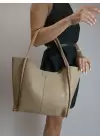 Clementine Vizon Tote Kadın Fermuarlı Omuz Çantası