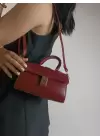 Deyz Bordo Mini Boy Günlük El Ve Omuz Çantası