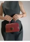 Deyz Bordo Mini Boy Günlük El Ve Omuz Çantası