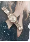 Florida Rosegold-Gümüş Yuvarlak Retro Kadın Kol Saati