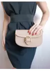 Gloria Mink Front Buckle Detailed Box Skin Trend Womens Shoulder Bag