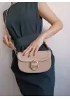Gloria Mink Front Buckle Detailed Box Skin Trend Womens Shoulder Bag