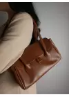 Havin Taba Yumuşak Deri Tasarım Kilit Kadın Omuz Çantası