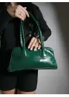 Henna Yeşil Cilt Fermuar Kapama Pinterest Model Kadın Omuz Çantası