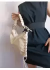 İconic Sarı Kırışık Cilt İp Detaylı Baget Kadın Omuz Çantası