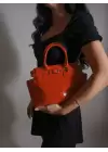 Jose Kırmızı Rugan Kırışık Deri Kemer Detay Fermuar Kapama