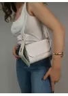 Ketty White Croco Box Form Womens Shoulder Bag