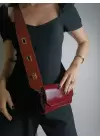 Ketty Claret Red Shiny Patent Leather Box Form Womens Shoulder Bag