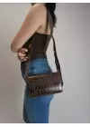 Ketty Kahve Croco Kutu Formlu Kadın Omuz Çantası