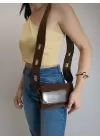 Ketty Brown Patent Leather Box Form Womens Shoulder Bag