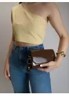 Ketty Brown Patent Leather Box Form Womens Shoulder Bag