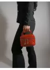 Leslie Red Patent Leather Womens Box Shoulder Bag