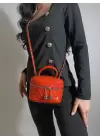 Leslie Red Patent Leather Womens Box Shoulder Bag