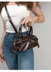 Libby Kahve Kadın Mini Kemer Detaylı El Ve Omuz Çantası