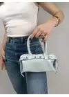 Libby Mavi Kadın Mini Kemer Detaylı El Ve Omuz Çantası
