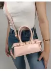 Libby Pembe Kadın Mini Kemer Detaylı El Ve Omuz Çantası