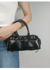 Libby Siyah Kadın Mini Kemer Detaylı El Ve Omuz Çantası