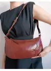 Lisa Claret Red Patent Leather Design Baguette Womens Shoulder Bag