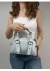 Lismary Mavi Kemer Detay Fermuar Kapama Kadın Omuz Çantası
