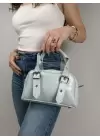 Lismary Mavi Kemer Detay Fermuar Kapama Kadın Omuz Çantası