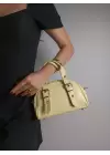 Lismary Sarı Kemer Detay Fermuar Kapama Kadın Omuz Çantası