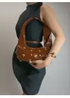 Mest Taba Zımba Detaylı Kadın Omuz Çantası