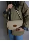 Mina Vizon Yumuşak Deri Tasarım Kilit Çift Askılı Kadın Omuz Çantası
