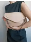 Mirena Cream Womens Shoulder Bag with Chain Accessories