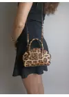 Sapphire Leopard Brown Mini Womens Hand and Shoulder Bag