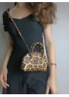 Sapphire Leopard Brown Mini Womens Hand and Shoulder Bag