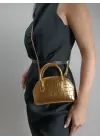 Sapphire Shiny Gold Mini Womens Hand and Shoulder Bag