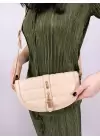 Stella Vizon Kilit Aksesuarlı Kapitone Desenli Çapraz Askılı Trend Kadın Omuz Çantası