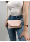 Suffle Pembe Zincir Askılı Kadın Omuz Çantası