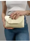 Suffle Sarı Zincir Askılı Kadın Omuz Çantası