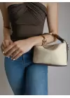 Toile Acı Kahve Detaylı Kanvas Çift Askılı Kadın El Kol Ve Omuz Çantası