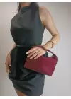 Toile Bordo Süet Nubuk Kilit Saplı Kadın El Kol Ve Omuz Çantası