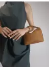 Toile Taba Nubuk Süet Kilit Saplı Kadın El Kol Ve Omuz Çantası