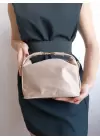 Toile Mink Nubuck Suede Lock Handle Womens Handbag and Shoulder Bag