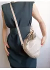 Toile Mink Knit Pattern Lock Handle Womens Hand Shoulder Bag