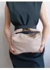 Toile Mink Knit Pattern Lock Handle Womens Hand Shoulder Bag