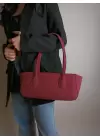 Vanilia Bordo Süet Retro Pinterest Kadın El Ve Omuz Çantası