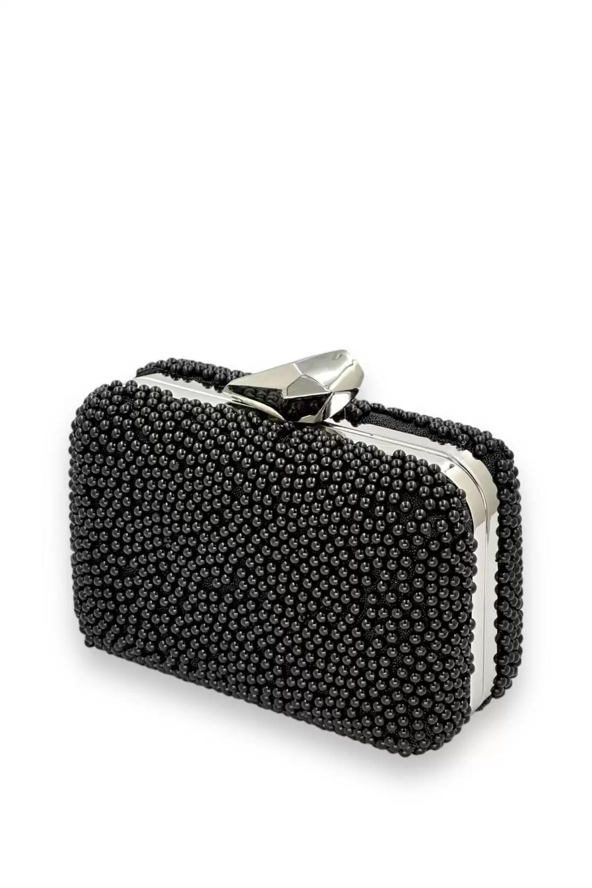 Juliet Siyah Boncuklu Clutch Abiye Portföy Çanta