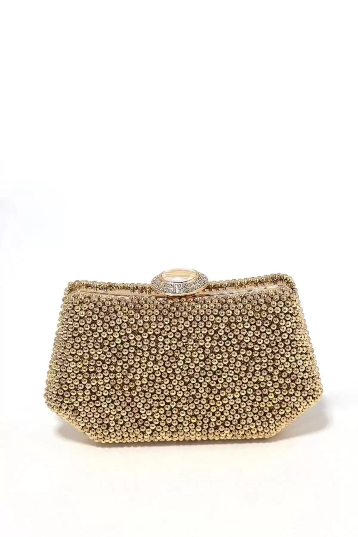 Elida Gold İncili Yüzük Kapamalı Clutch Abiye Portföy Çanta