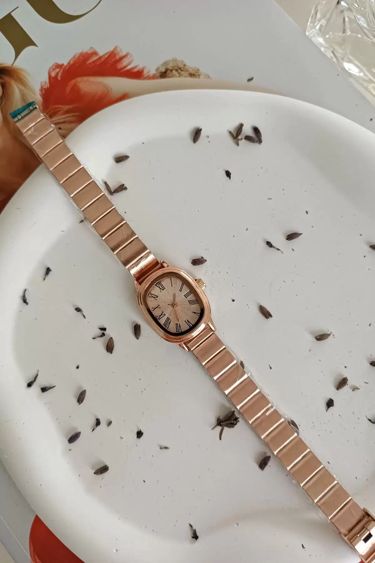 Alexandre  Metal Kordonlu Oval Rose Gold Rengi Kadın Kol Saati